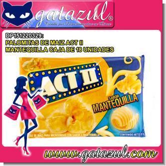 Lee el articulo completo PALOMITAS DE MAIZ ACT II MANTEQUILLA CAJA DE 18 UNIDADES