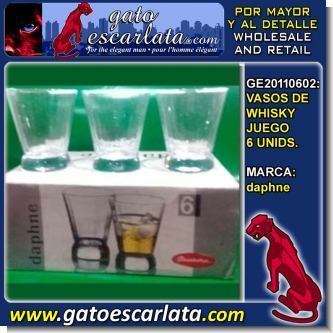 Lee el articulo completo VASOS DE WHISKY MARCA DAPHNE JUEGO DE 6 UNIDADES