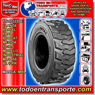 Lee el articulo completo LLANTA RADIAL PARA VEHICULO BOBCAT MARCA MRL MEDIDA 10-16.5 MODELO INDUSTRIAL ML2 455 BL 12PR