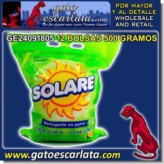 Lee el articulo completo JABON DETERGENTE EN POLVO MARCA SOLARE AROMA LIMON - 12 BOLSAS DE 500 GRAMOS