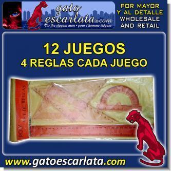 Lee el articulo completo JUEGO DE GEOMETRIA ESCOLAR 30 CENTIMETROS MARCA ROLY - 12 JUEGOS DE 4 REGLAS